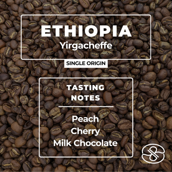 Ethiopia coffee label with taste notes