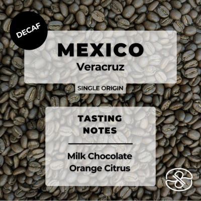 Mexico coffee label with taste notes