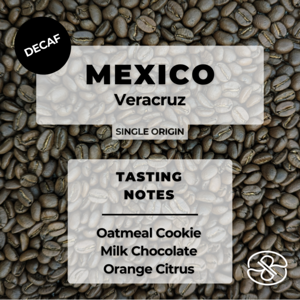Mexico coffee label with taste notes