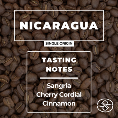 Nicaragua coffee label with taste notes